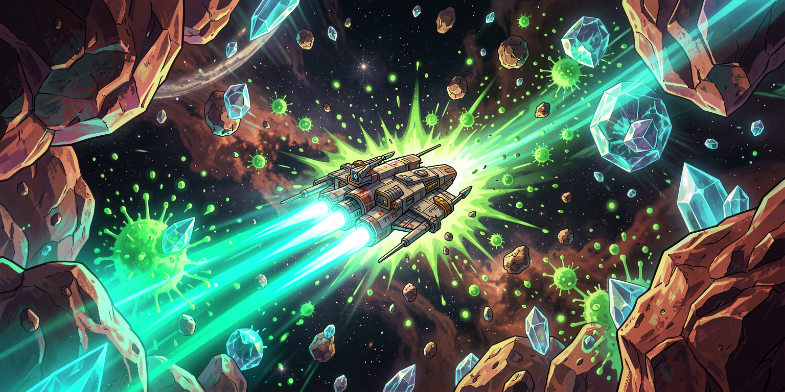 Invaoids-fected — ship through an infected asteroid field